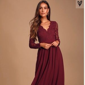 COPY - Awaken My Love Burgundy Long Sleeve Lace M…